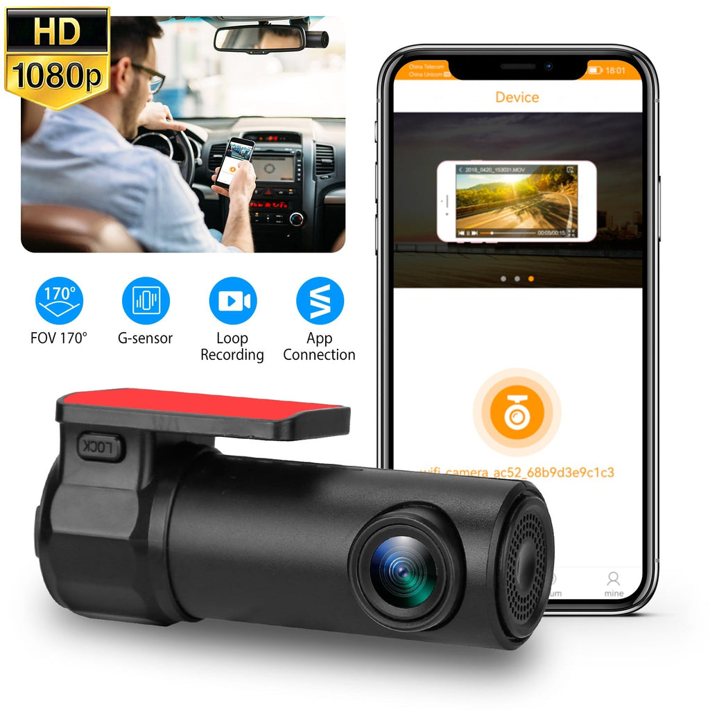 Cam with 11.2ft Camera 1080P Wifi DVR WiFi Lighter Dash Recorder HD G-sensor 170° iMounTEK Cigarette Recording Cable App Car Looping