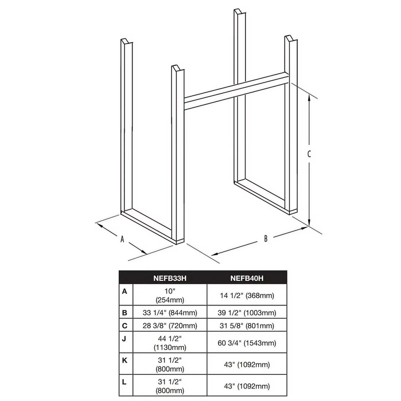 in. 40 Firebox Insert Napoleon Electric Built-in