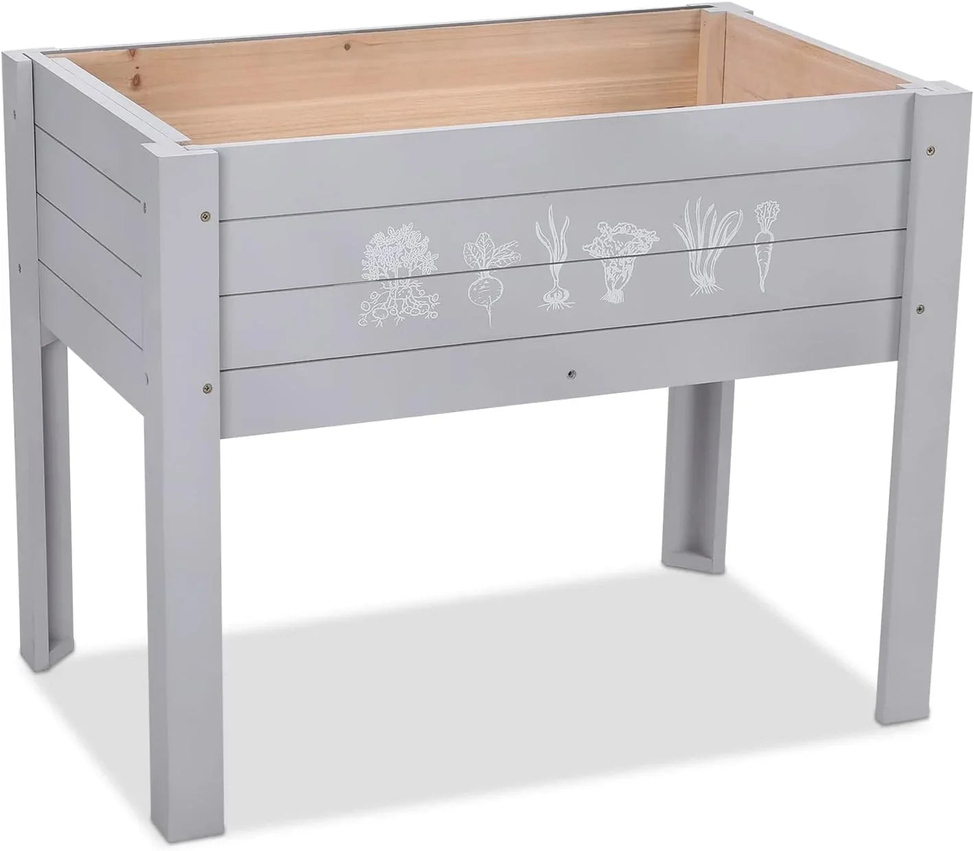 Bed Elevated Yard, for Bed, Raised Garden Vegetables Lawn x x Planter Grey 18 Garden Inch Light exterior Box for Kids Wooden 24 Grass Raised Raised Kids 30
