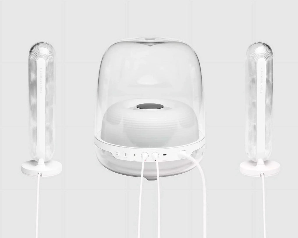 Kardon 4 HKSOUNDSTICK4WAM-Z SoundSticks Certified White Bluetooth - System, Restored 2.1 Speaker Wireless Refurbished Harman