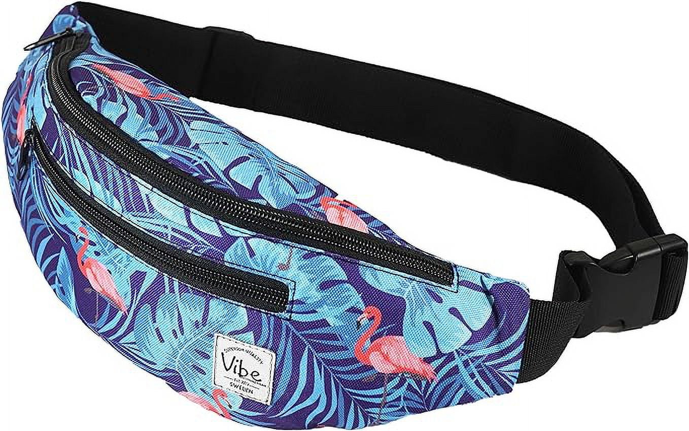 Festival Cycling Silver Bag - Women for Festival Rave - Gold Pack Waist Holographic Men Running Vibe Many for Fanny Gear Prints Hiking Cute Black