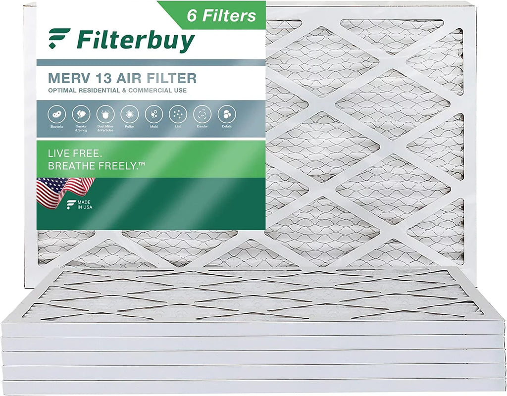 (6-Pack) Filterbuy 14x24x1 13 MERV Furnace HVAC Filters Air AC Pleated