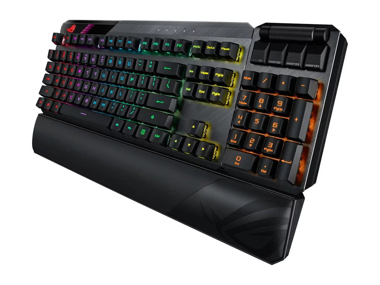 Modular ROG Switches, ROG II numpad detachable Blue & RX wrist Keyboard Wireless ASUS rest with Mechanical MA02 Gaming Claymore