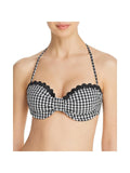 Top Bandaeu Womens B/W Shoshanna Checkered Swim Separates A