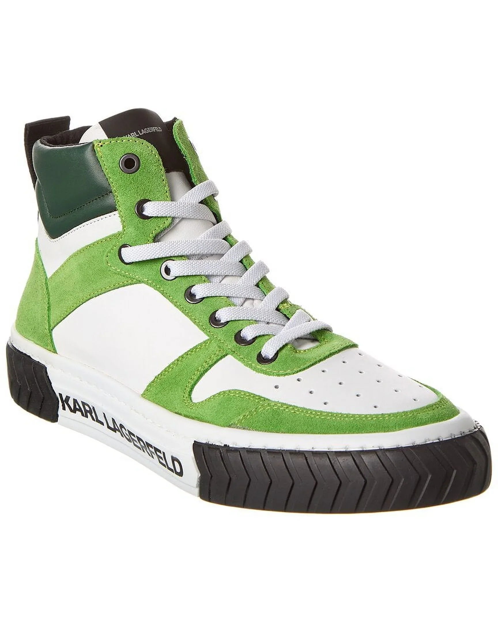 KARL Green Leather Mid-Top 10.5, LAGERFELD Sneaker,