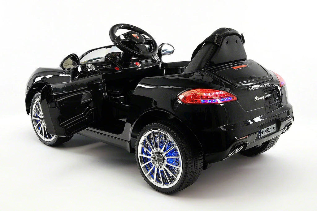 Electric Ride-On 12V Metallic Kids Car Kiddie with R/C Black Remote Parental Roadster |