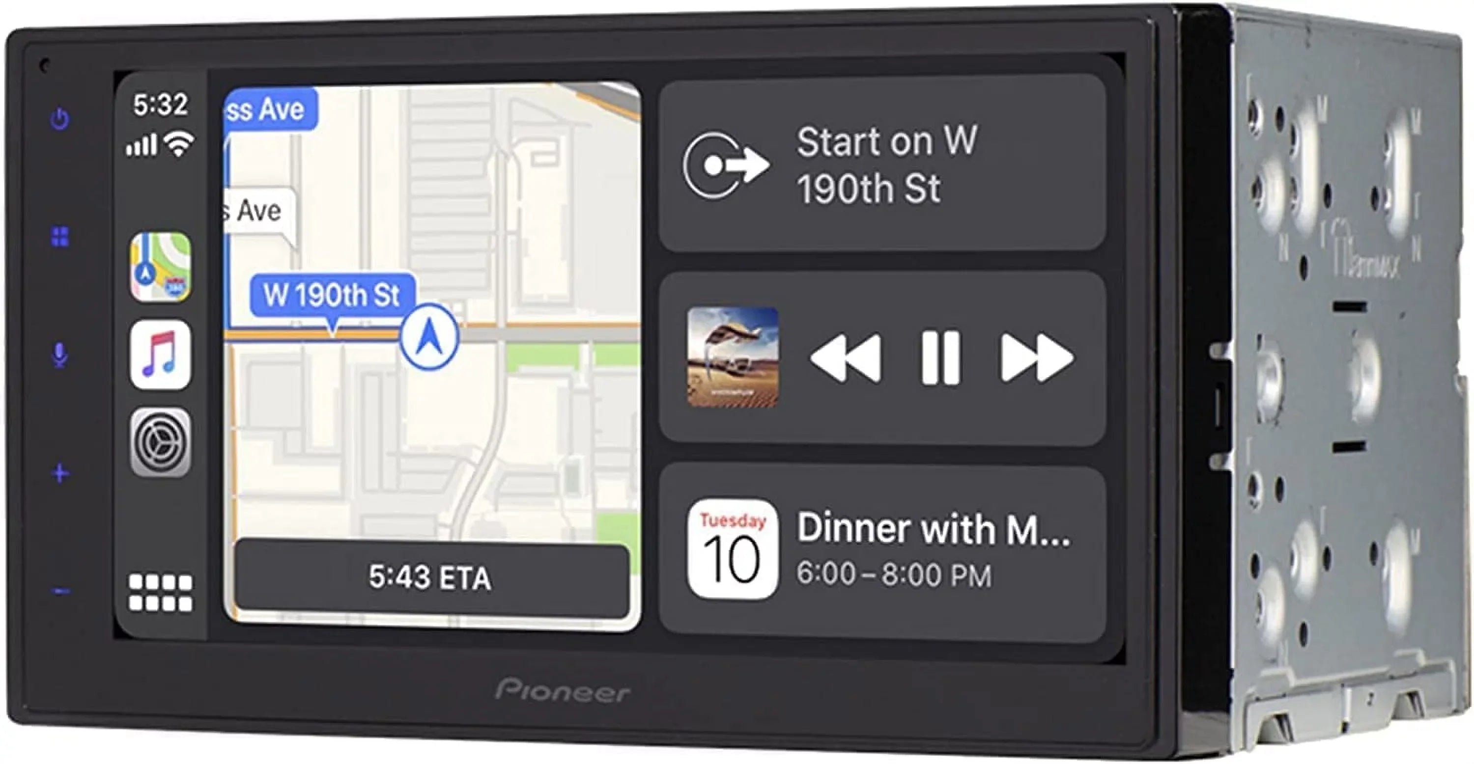 DMH-1770NEX 13 CarPlay Dash Backup SiriusXM 1080p CD Ready, SiriusXM Camera, Capacitive Auto, Bundle. Bluetooth, and 2-DIN Band Stereo Car EQ, w/ 6.8" Tuner Android Cam No + Pioneer Touchscreen,