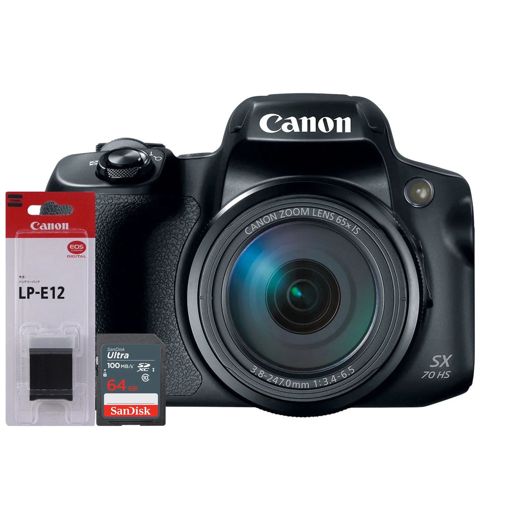 Memory Digital SDXC Powershot Card and 20.3MP Battery Canon 64GB with Camera LP-E12 Canon SX70