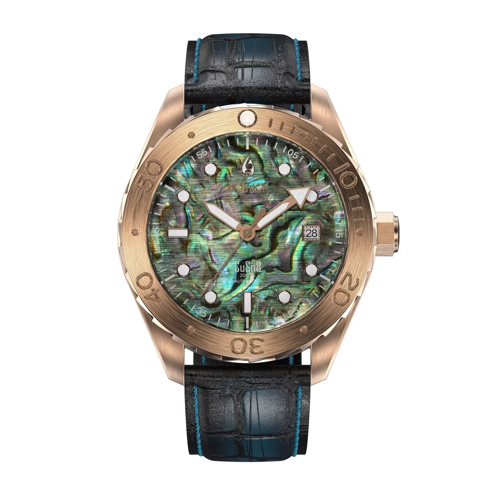 Power Diver BR.AB.8215.L 40 Wrist Automatic Bronze - Approx Reserve Abalone Back CuSn8 liquid Swimming - Down Screw 200M Men - Aquacy Resistance Hours 316L Watches Dive Stainless For Case Watch