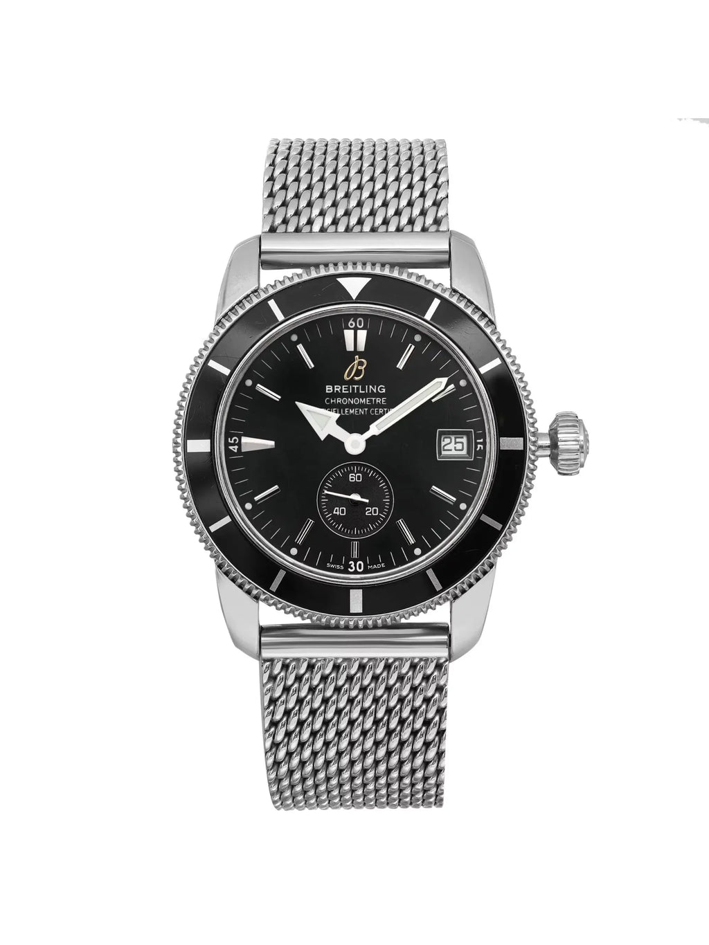 Dial Heritage SuperOcean 38mm Steel A3732024-B869SS Watch Mens Breitling Black