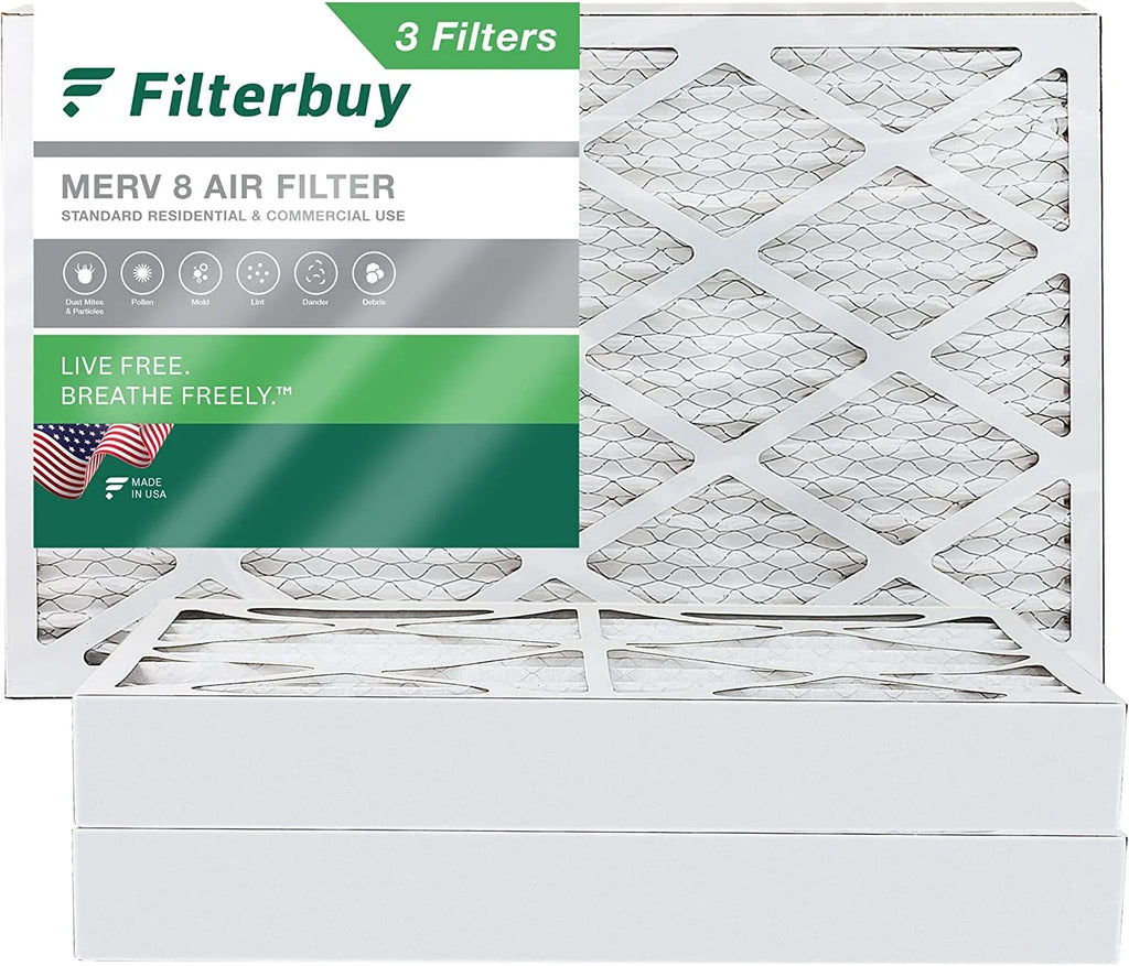 8x20x4 AC HVAC MERV Filters Filterbuy (3-Pack) 8 Furnace Pleated Air