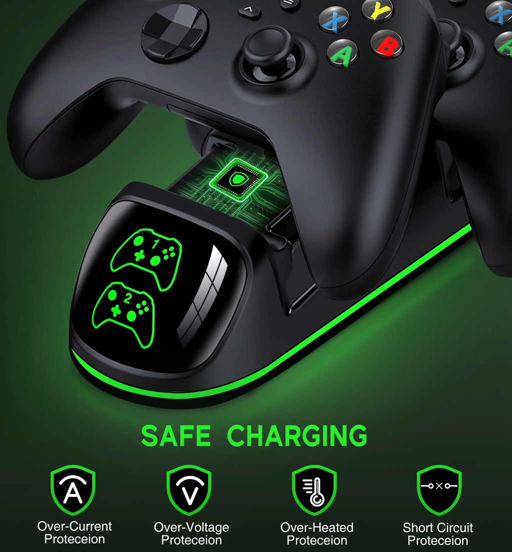 Charger DinoFire Charging with Xbox Rechargeable X|S/Xbox for Battery Packs, Station Xbox Series one/Elite Xbox Series Controller Controller 2x4800mWh X