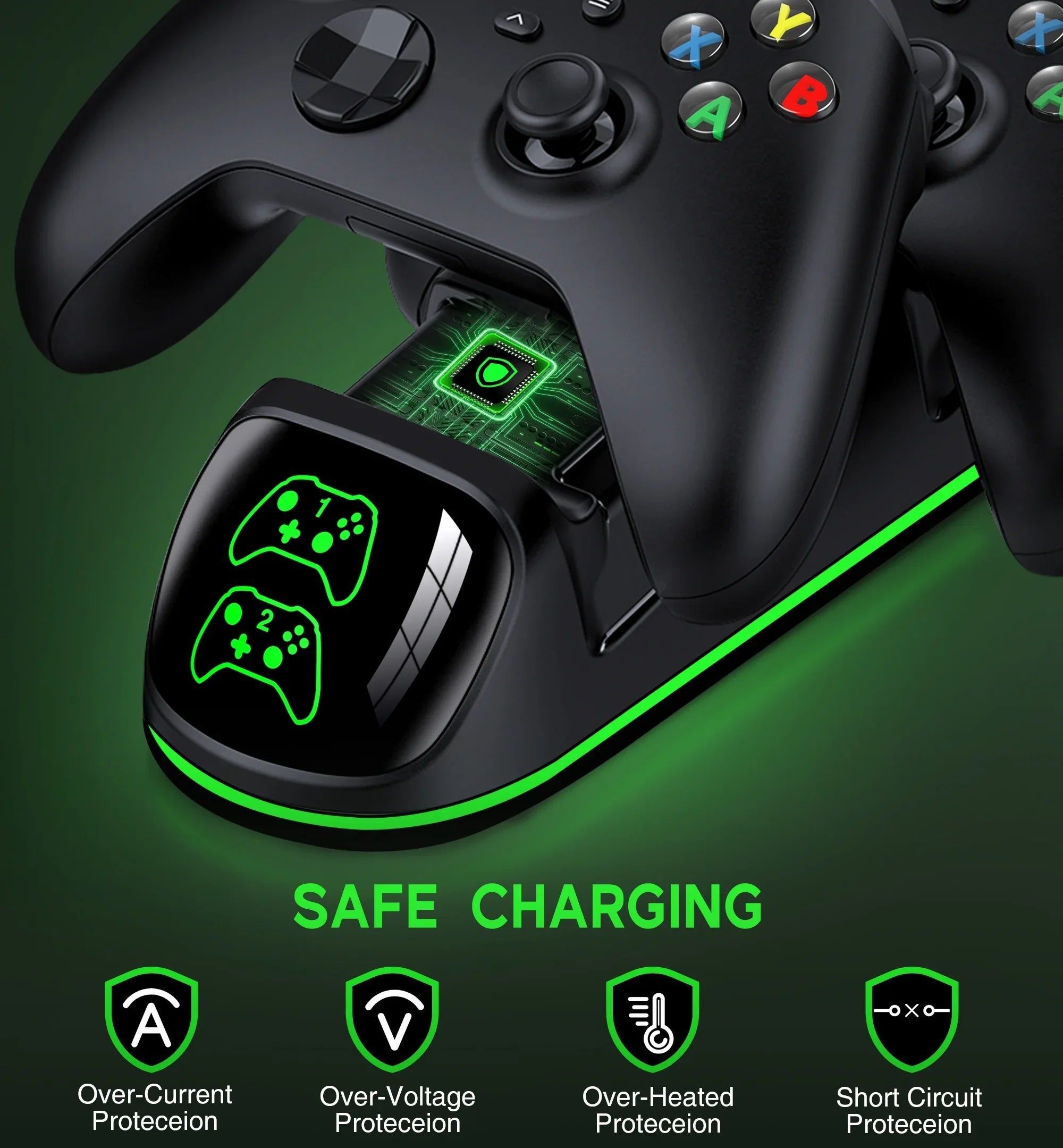 Charger DinoFire Charging with Xbox Rechargeable X|S/Xbox for Battery Packs, Station Xbox Series one/Elite Xbox Series Controller Controller 2x4800mWh X