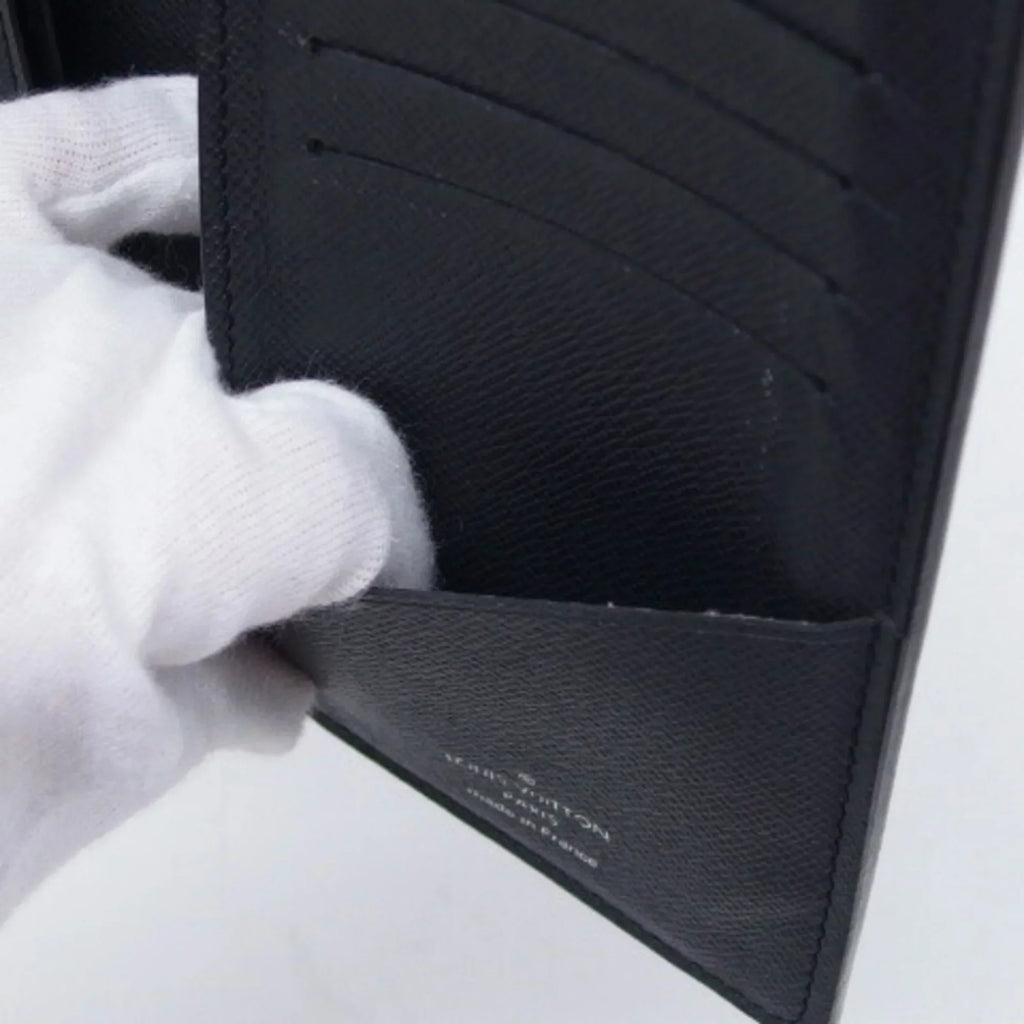 (Good) Long Wallet Black Pre-Owned Bifold Taiga Billfold