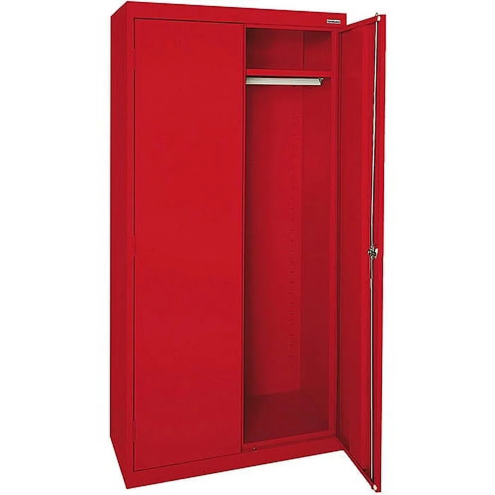 46"W x 72"H, with Adjustable Cabinet x 24"D Shelf, Red Elite Wardrobe Series