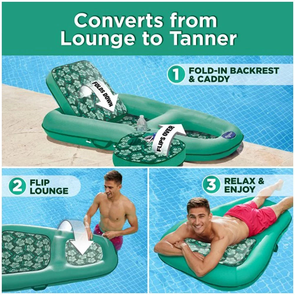 2in1 Floral & Aqua Leisure Lounger, Campania Pool Zero Gravity Float