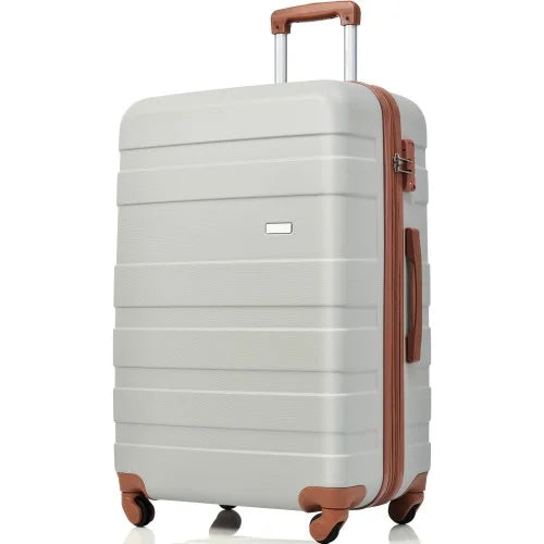 Luggage Grey Wheels 3pcs New Sets and Expandable TSA ABS sets Lightweight Spinner Model Brown) Durable Suitcase Clearance Light Hardside Luggage 20''24''28''( Hardshell with Lock Suitcase