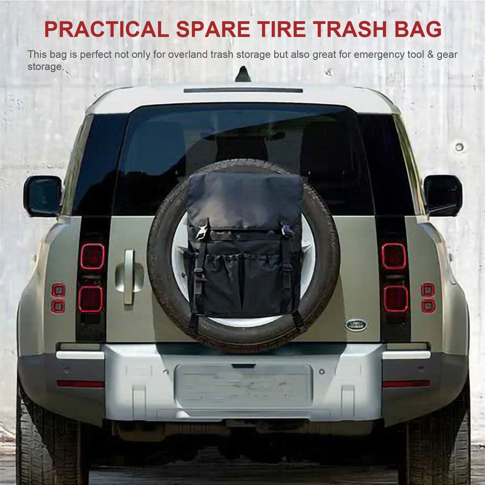 Camping Multi-Pocket Off-Road Bag Gear and Trash Tire Travel Backpack for Organizer Storage and Cargo - Spare Car