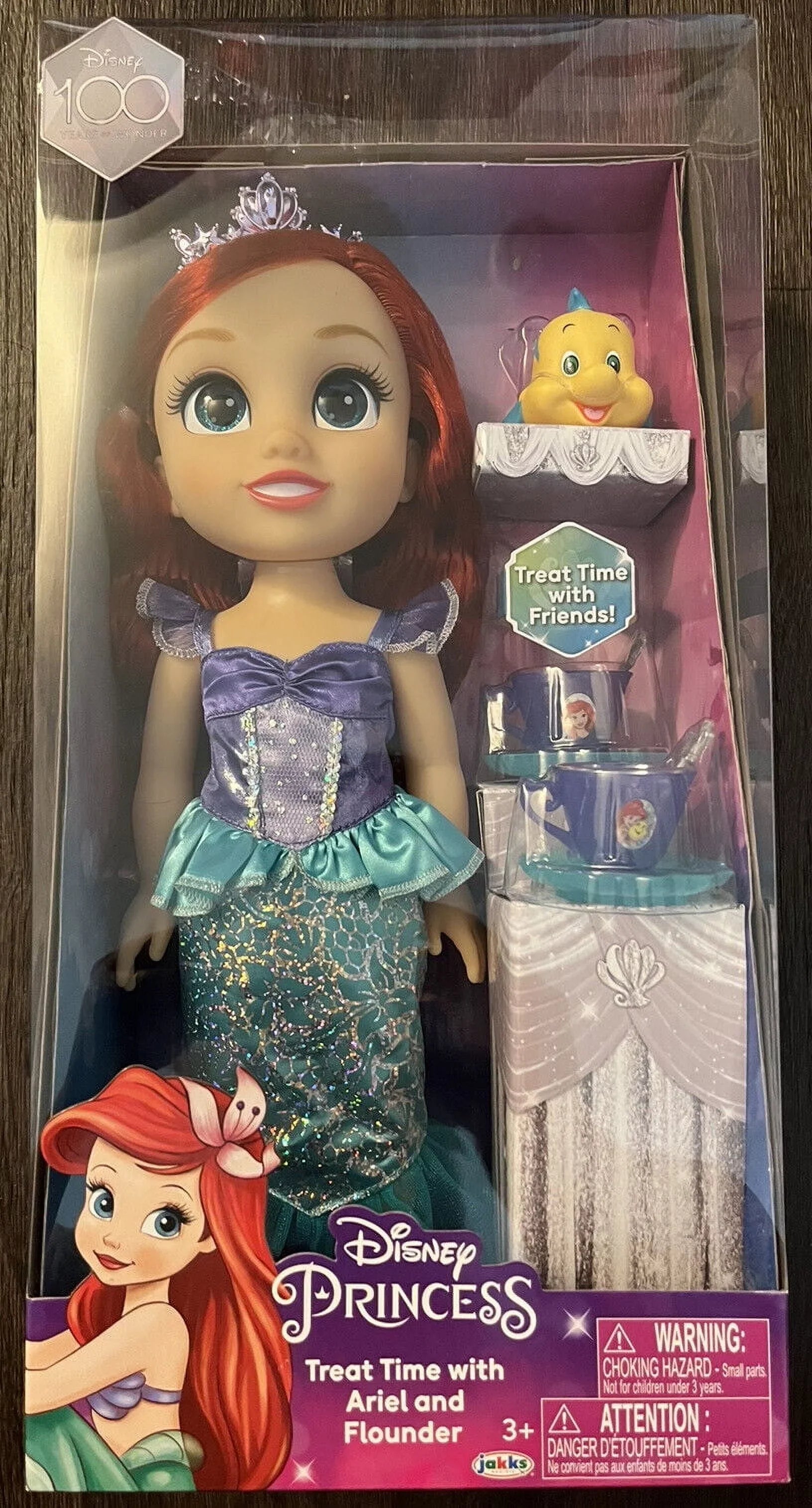 and Princess Ariel Disney with Time Treat Flounder Doll
