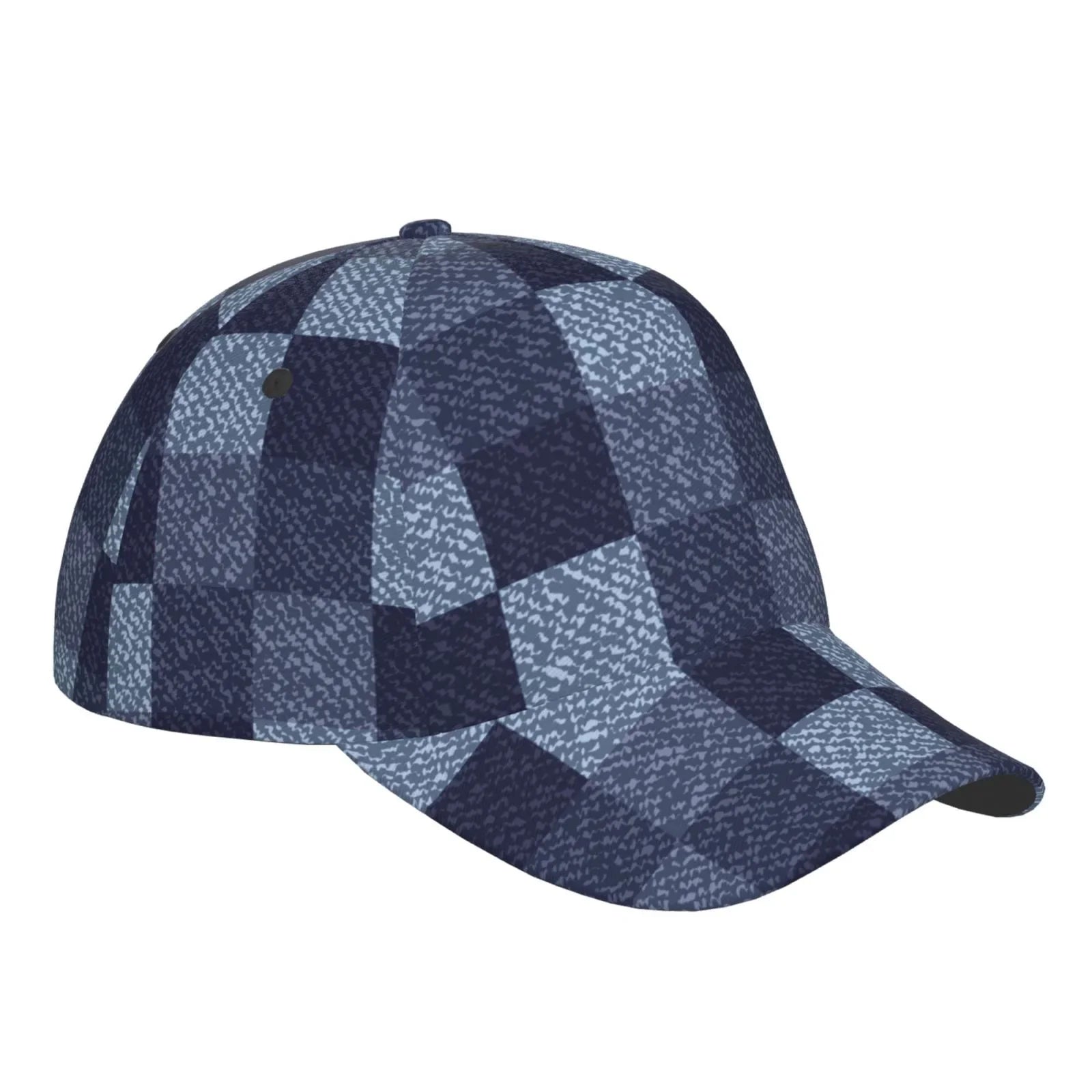 Blue Men Dad Women Cap Cotton Hat Gingham for Soft Check Haiem Headwear Buffalo design Adjustable Hats Unisex Baseball Fashion