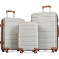 Luggage Grey Wheels 3pcs New Sets and Expandable TSA ABS sets Lightweight Spinner Model Brown) Durable Suitcase Clearance Light Hardside Luggage 20''24''28''( Hardshell with Lock Suitcase