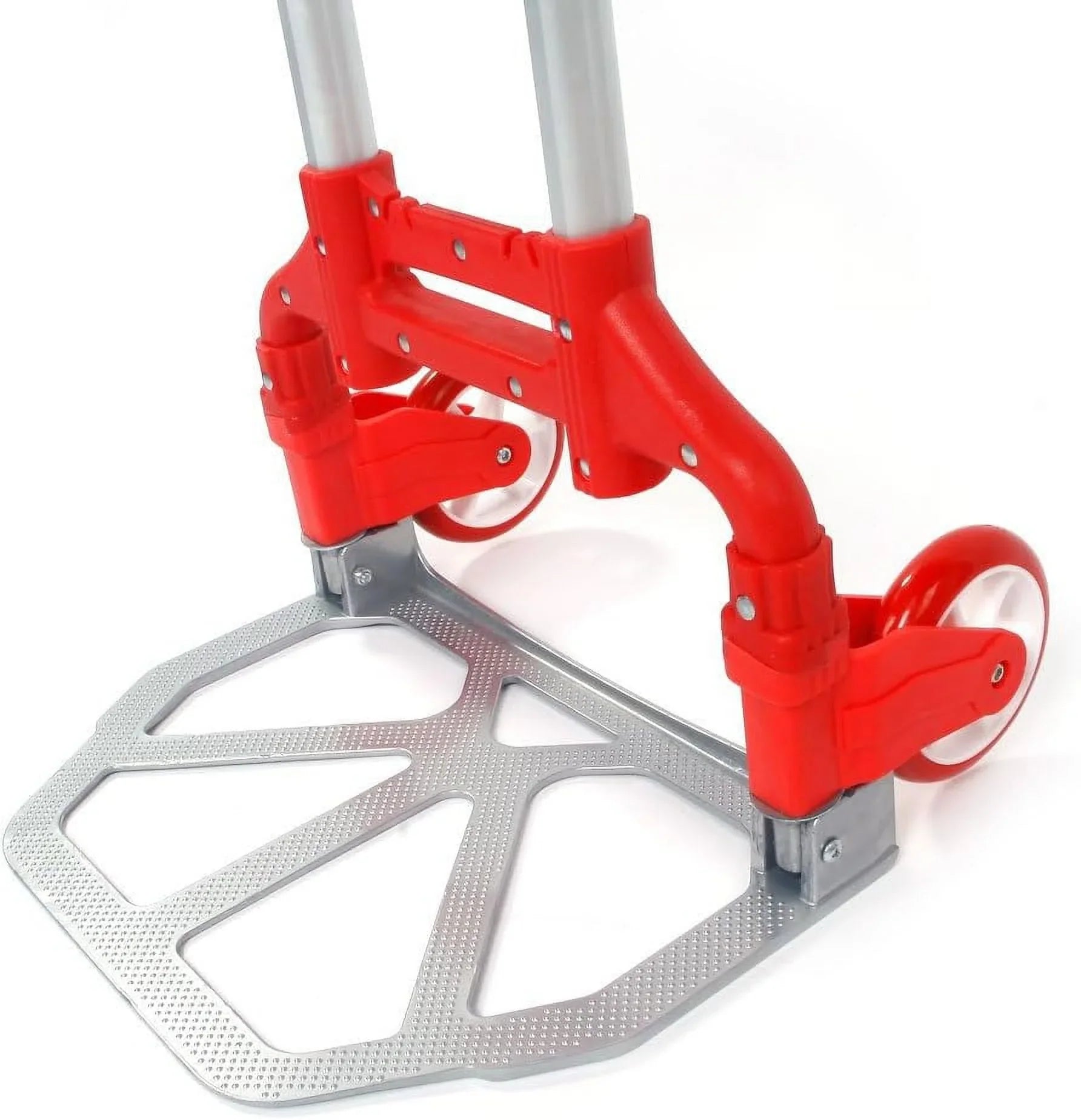 Luggage Hand Aluminium Collapsible Push Use Portable 165.35 Cart Auto, Dolly Truck,Hand for (Red) (75kg) Office,Travel lbs Home, and Trolley Folding