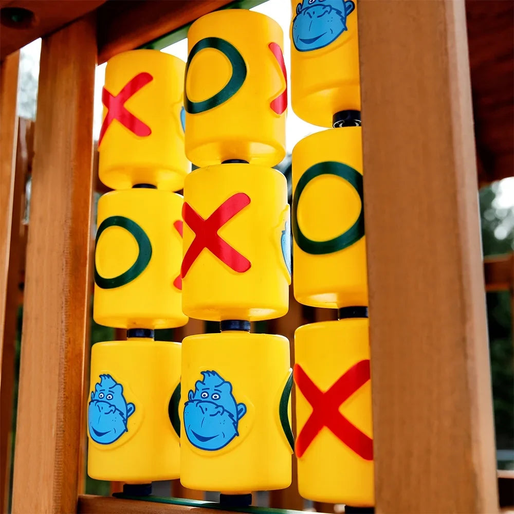 Playsets Bars, Canopy, Swing Monkey and Climbing Green Navigator with Rock Wooden Gorilla Vinyl Set Wall