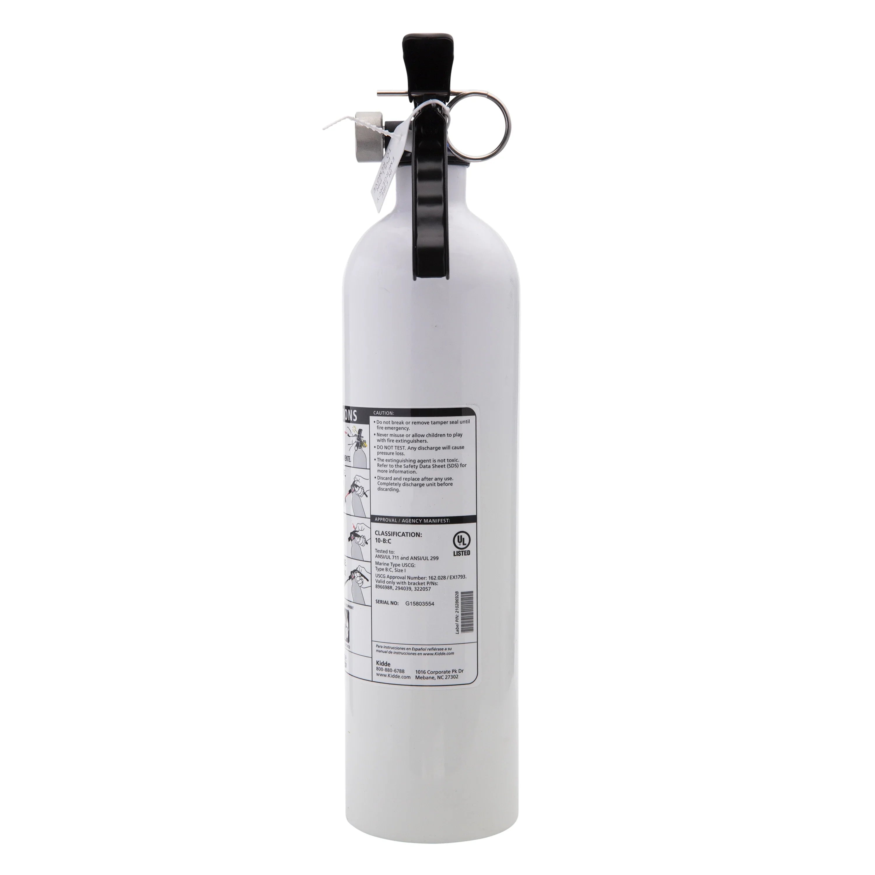 Extinguisher, 10-B:C, UL Rechargeable Fire Kidde Rated Model Not KD82W-10BC, Marine