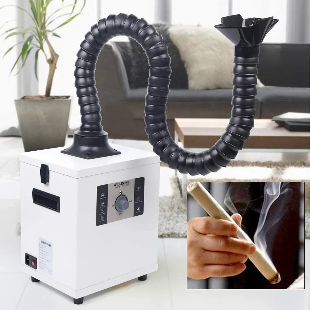 Air Filter Singel-Head Fetcoi Extractor Purifier Fume & Hose, 3-Layer 360° Smoke Rotatable With