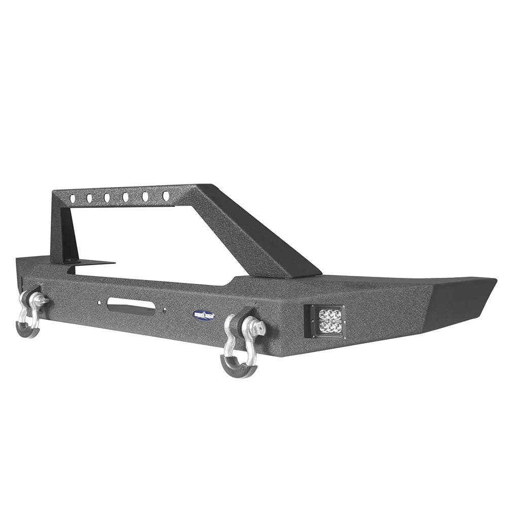 W/ XJ Winch Road 1984-2001 Plate & Front Steel Spotlights Bumper LED Fit Hooke Jeep Cherokee