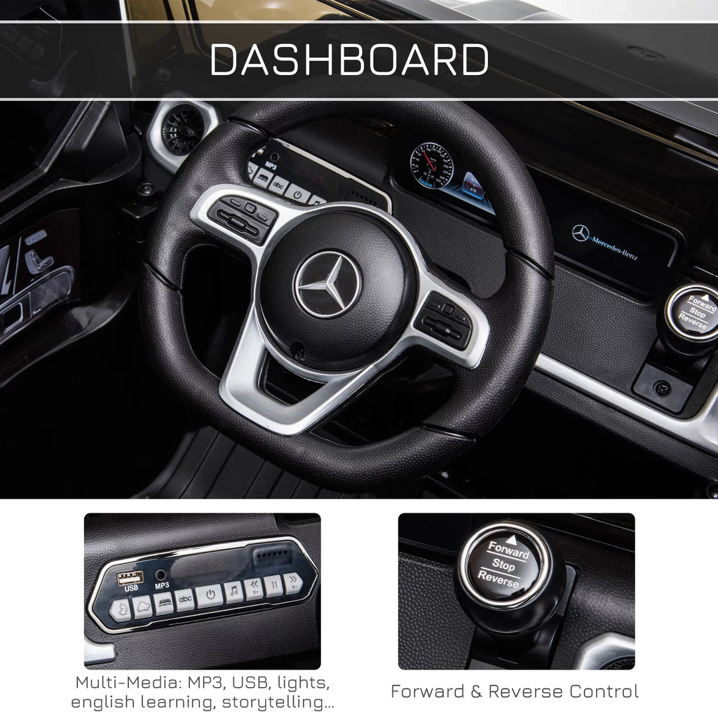 Powered Working Control, Suspension 12 Benz V G500 with Ride-On Headlights, Remote Mercedes & Bright Aosom