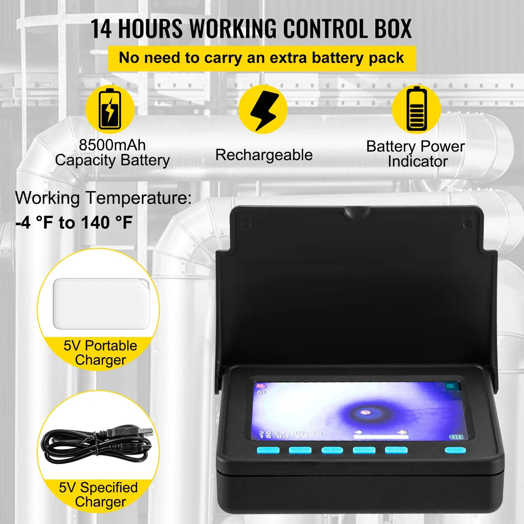 LCD 6PCS 4.3 SKYSHALO 8500MAH Waterproof with Pipe Camera IP68 Camera Camera Inspection Camera 10M Cable Inspection TFT LEDs in. Monitor Lithium Sewer Pipeline DVR Battery, Function 32.8FT Duct Screen