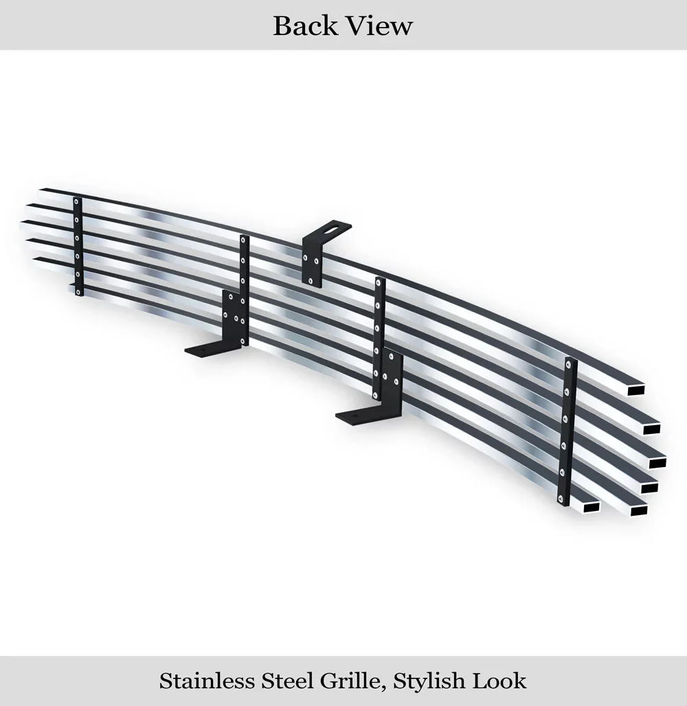 Lower Insert Silver Bumper Stainless 1998-2000 APS N19-C84058F Premium Compatible with Billet Horizontal Ranger Steel Grille