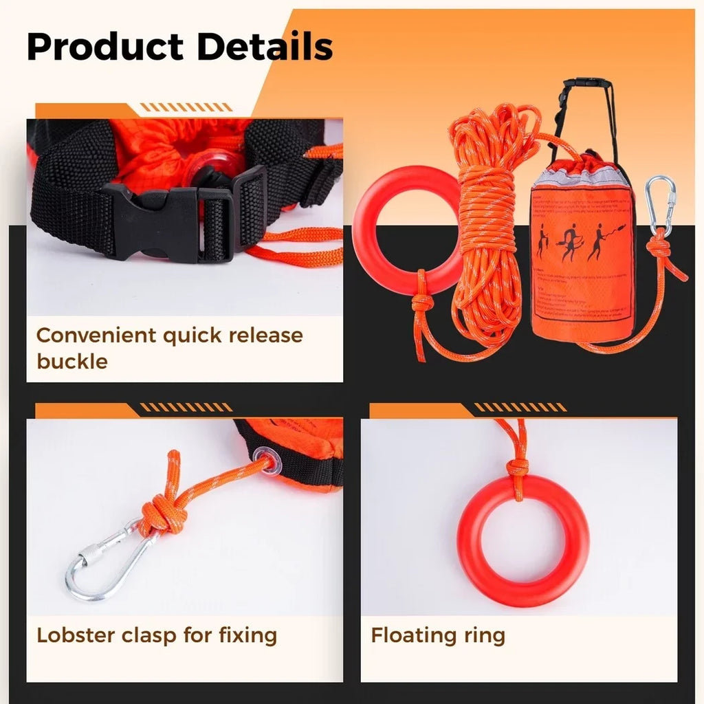 First Safety with Throw for for and liquid Aid Rafting, Device Equipment Boat and Raft Kayaking Bag Feet Rope, Rescue 70 of