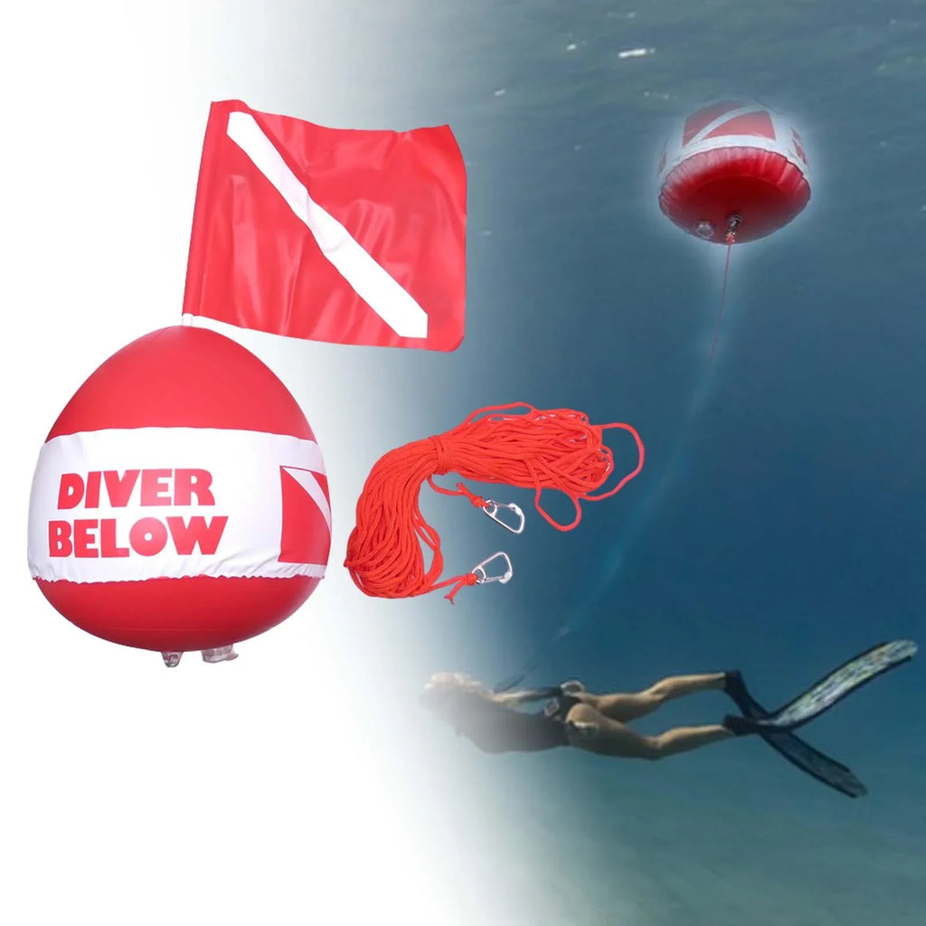 funtasica Dive Fishing Dive Float Diving, Surface for Float , Inflatable Floater Flag Visibility Flag High ing, Buoy