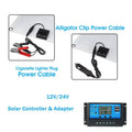 Waterproof Controller, Solar for Charging RV Dual Solar PWM with Panel 100A Cellphone 25W Recharger, 12/24V Nebublu Monocrystalline Plate 18V Kit Marine USB