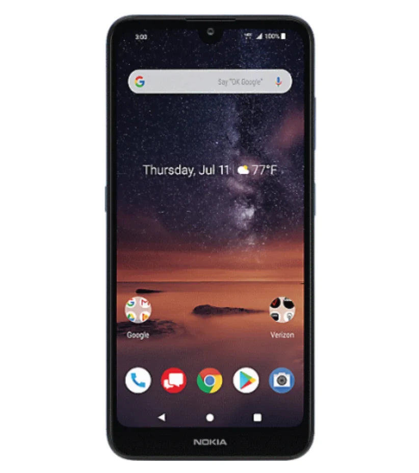 '- Verizon 3V TA-1153 Blue Prepaid Smartphone, 16GB Nokia Refurbished