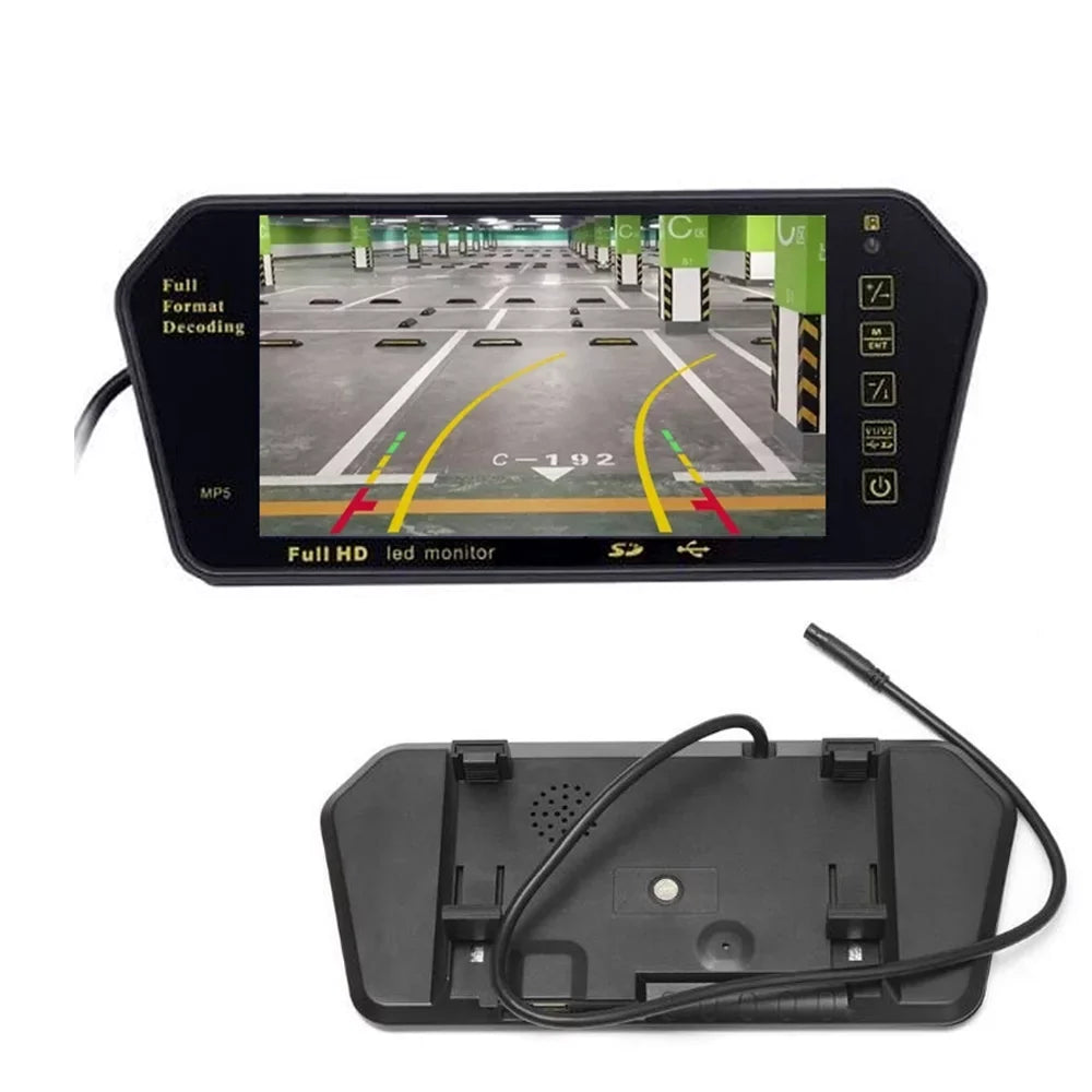 Vision TFT MP5 Monitor Transimitter Night 12-24V Inch Parking 800*480 Rear View Camera Car Mirror USB/SD/FM System 7 Display LCD