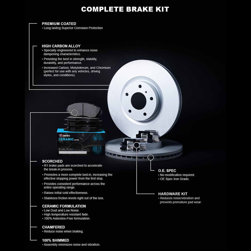 Coated R1 Concepts 76064 With C 2012-2019 Pads Concepts Carbon TOYOTA Wdwh1 Fits select: Brake Ceramic PRIUS YARIS, TOYOTA R1 2007-2018 Rotor