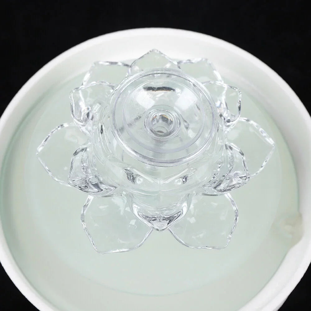 Desktop Desktop Office Fountain, liquid White Lotus Waterfall Tabletop Flowing liquid Ornament Fountain Crystal Fountain Teahouse Decor
