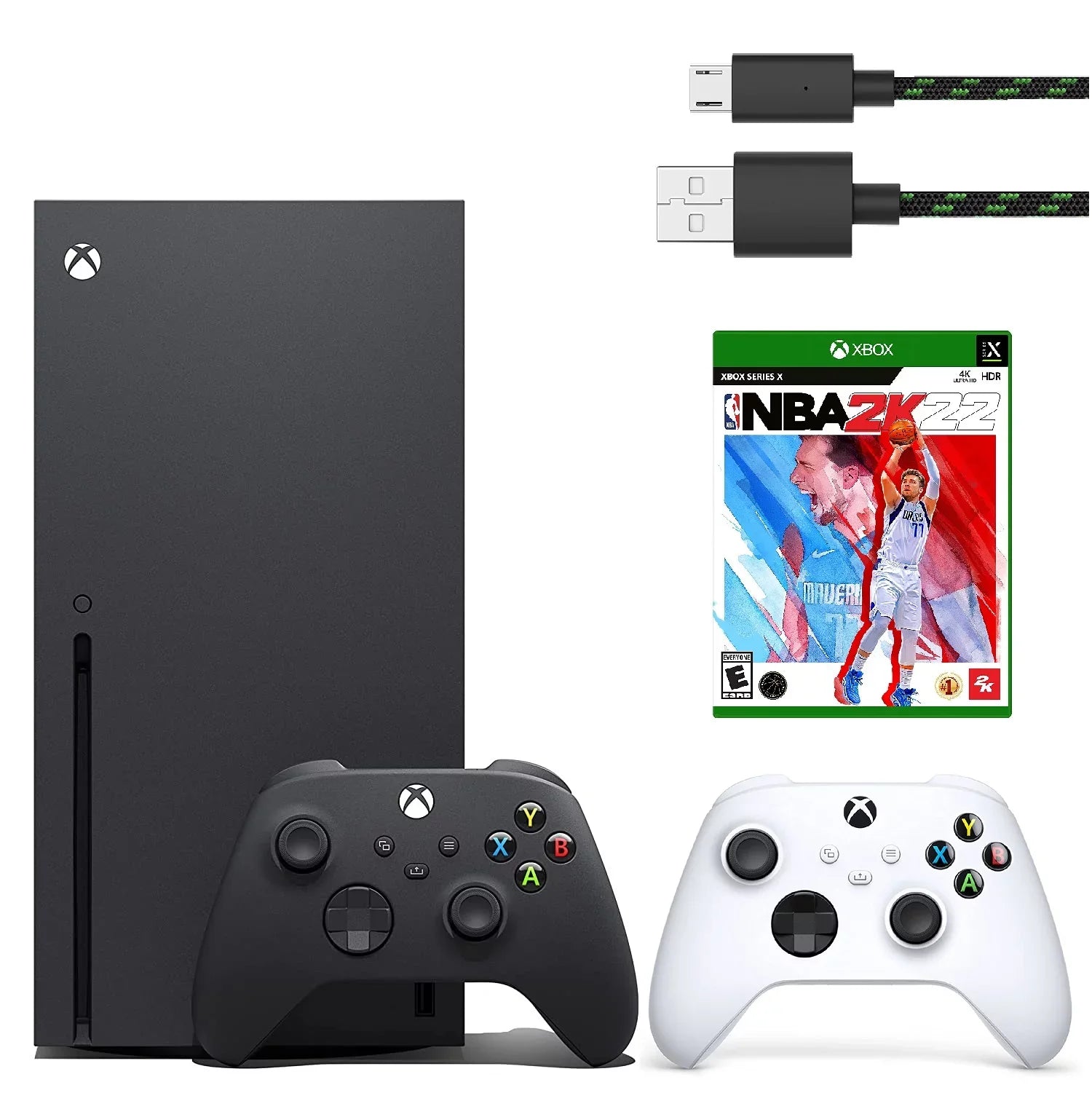 White Cable Controller, 2K22, with X & C Microsoft Xbox Series NBA USB