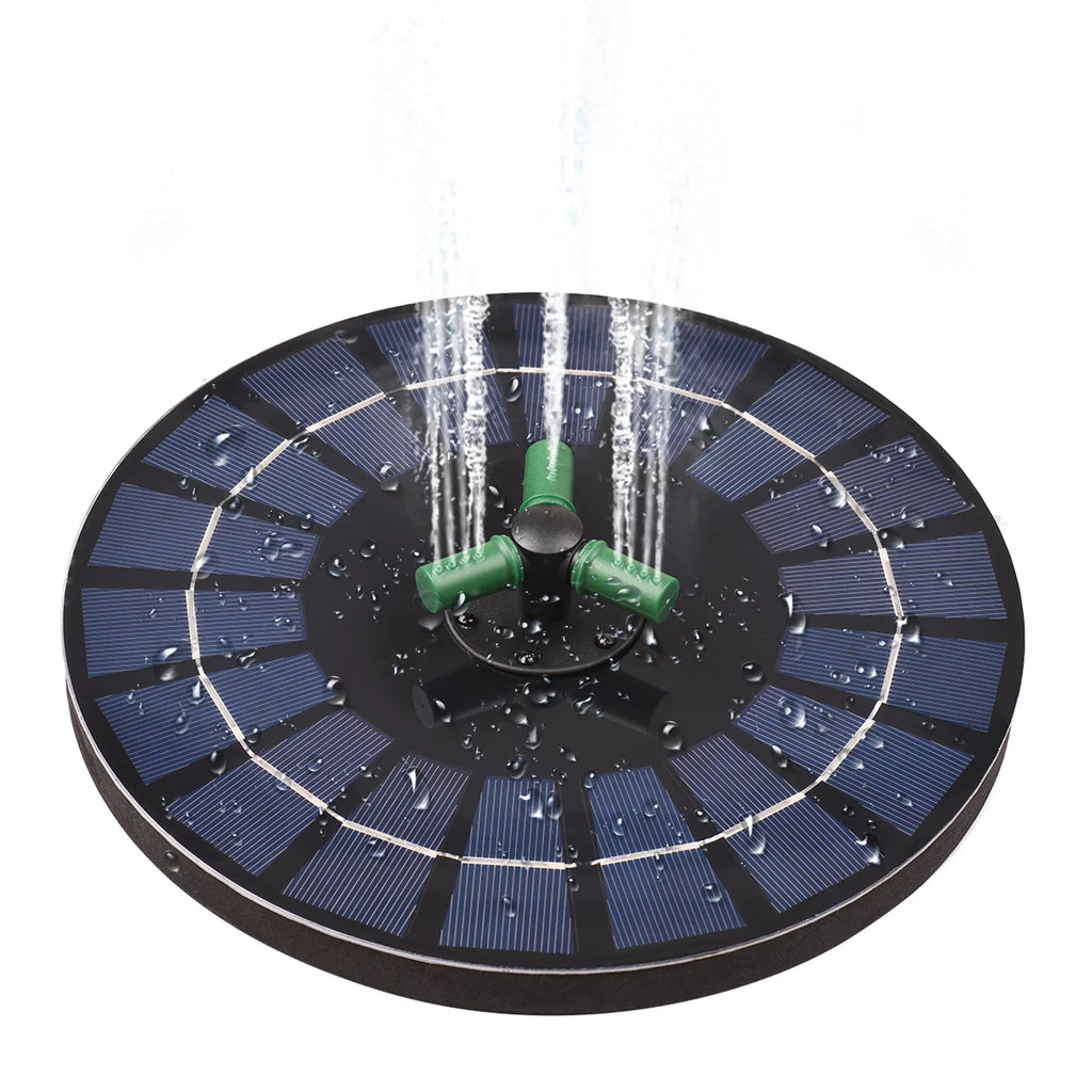 Inch 6W Small Bird 9 Fountain Pump Solar Pond Nozzle Bath for Solar Garden LED Colorful Auto-Shut liquid Rotatable Battery Pump Fountain Light off With With