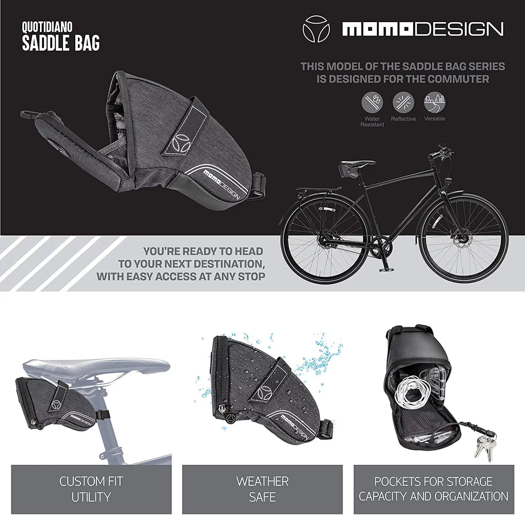 for Perfect Storage climate L 1.2 MOMODESIGN of Tail Saddle Led Bag & Light Capacity Design Reflective Safe Bike