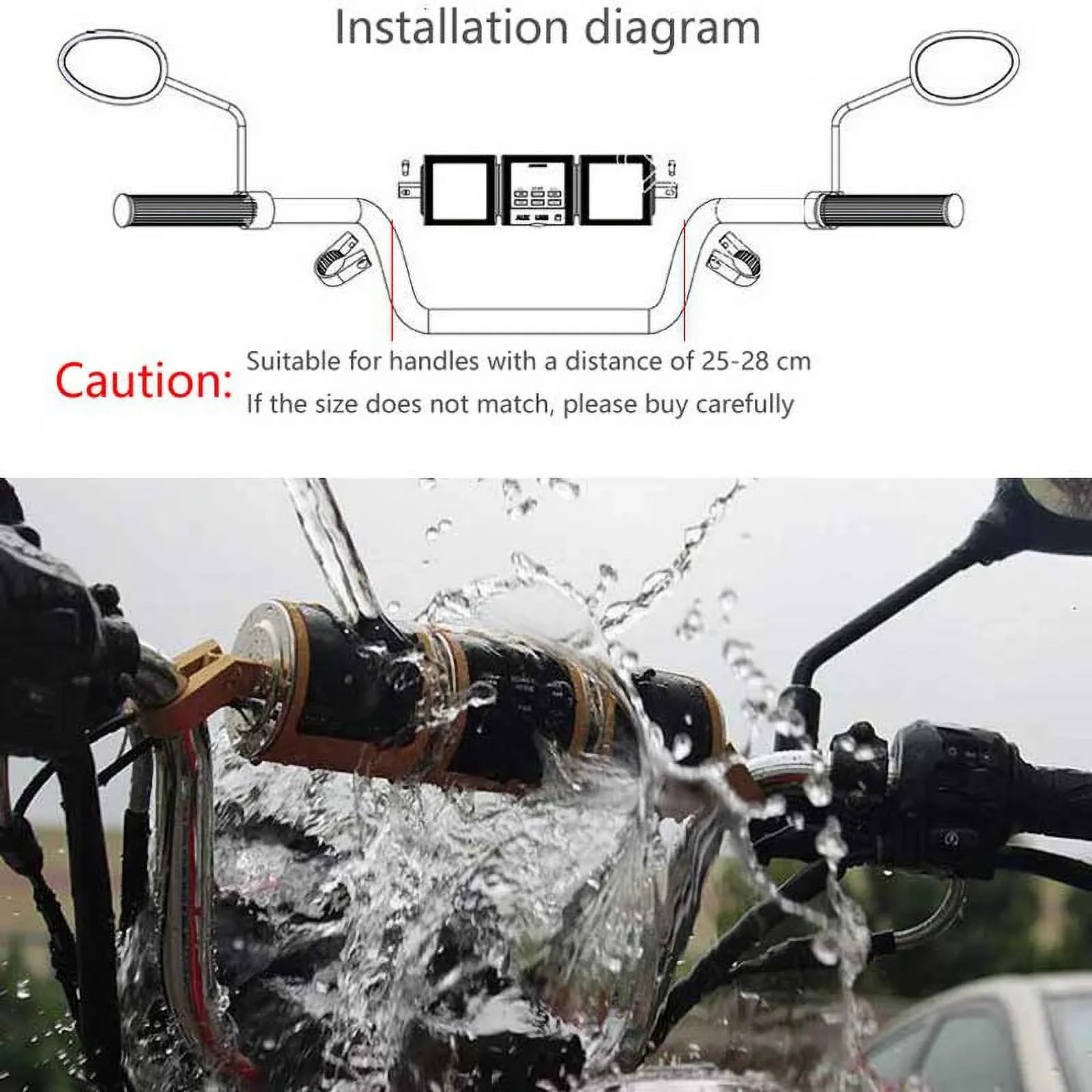 Player Radio Audio TF Bluetooth Waterproof Motorcycle USB Card V2.1+ MP3 FM Stereo EDR Speaker Resistant Motorbike