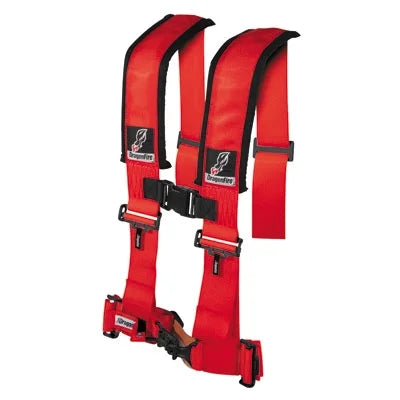 Racing Harness 4-Point Turbo 3" 1000 Can-Am Side w/Adjustable 2016-2017 Clip Sternum Dragonfire Safety H-design Red Maverick Passenger for
