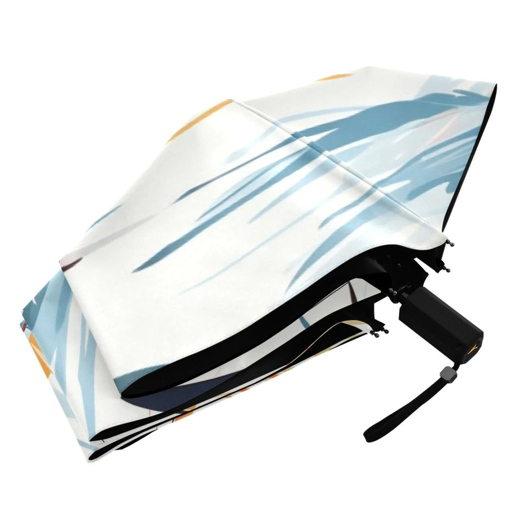 dimension UPF Folding Rain Umbrella 50+ Compact Arc Travel for Packable Windproof Lightweight Umbrella Sailboats