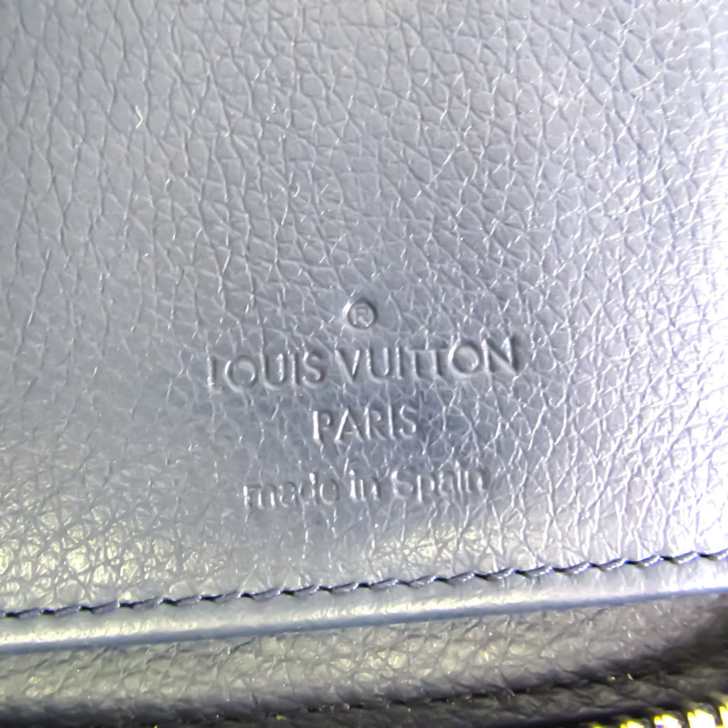 Leather Wallet Zippy Taurillon (Good) Wallet Unisex Long M58823 Navy (bi-fold) Taurillon Vertical Pre-Owned