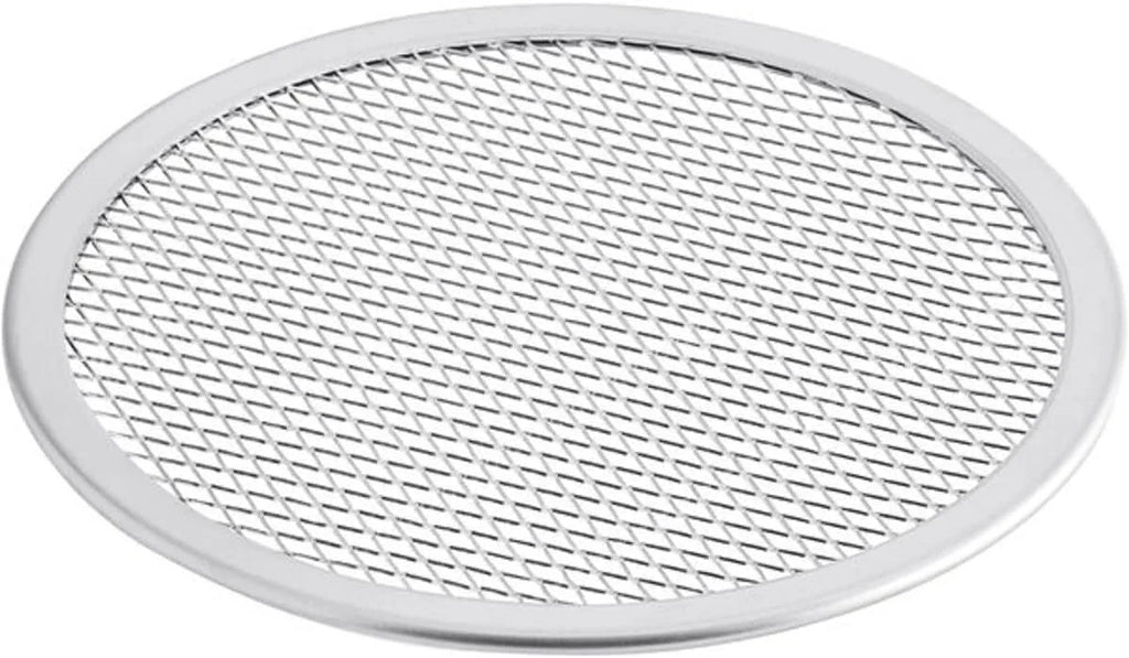 Aluminum Baking Set Round Tray Kitchen & Pizza Pan 2 Rim- of Screen 8” Home Restaurants Round TrueCraftware- Seamless Pizza Pizza Screen Baking Tray for Bakeware Pizzeria