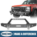 W/ XJ Winch Road 1984-2001 Plate & Front Steel Spotlights Bumper LED Fit Hooke Jeep Cherokee