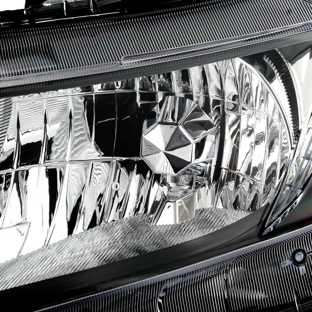 Civic Headlamps Sedan Fits Type] Chrome Coupe 2013 Left+Right 2014 12-13 [Halogen Headlights Pair Honda 2012 - 2015 AKKON